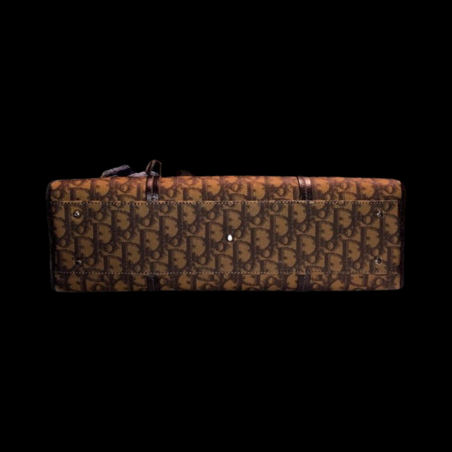 Vintage Christian Dior By John Galliano Chocolate Brown and Black Jacquard Monogram Logo Shoulder Bag With Velvet Chain Handle Strap Chiffon Silk Floral Appliqué