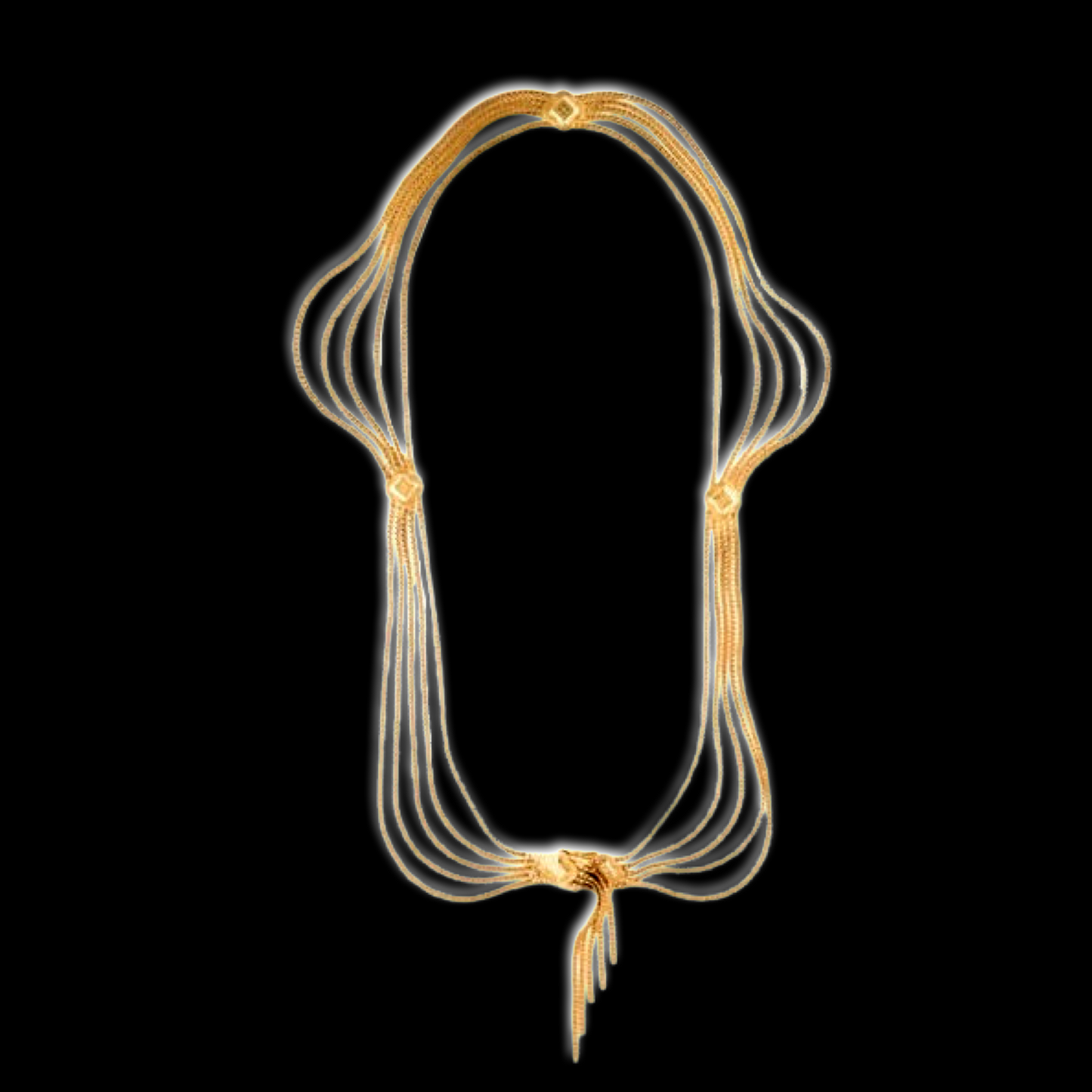 Vintage Christian Dior Vintage Gold Multi Strand Medallion Belt Chain