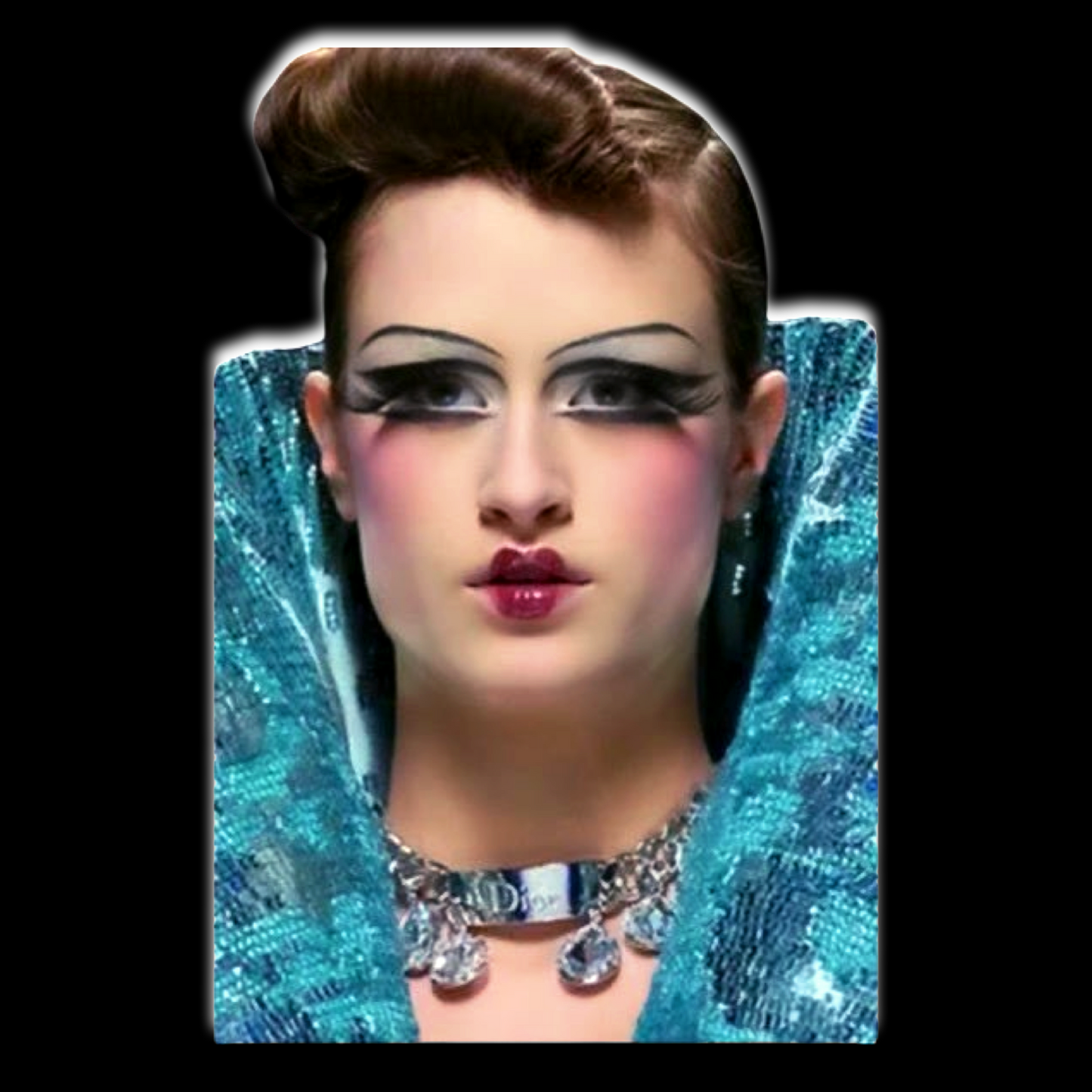 Vintage Christian Dior By John Galliano Crystal Embellished Silver Logo ID Runway Gambler Charm Bracelet