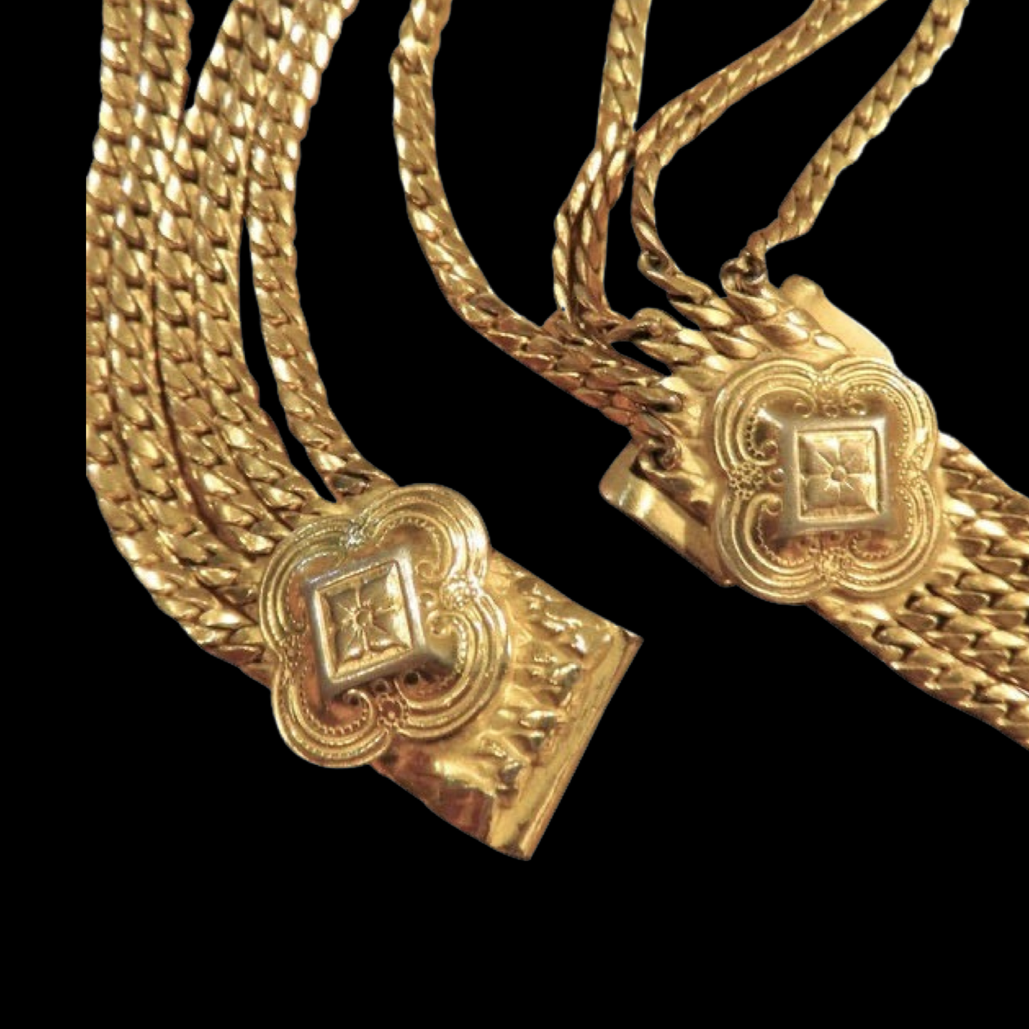 Vintage Christian Dior Vintage Gold Multi Strand Medallion Belt Chain