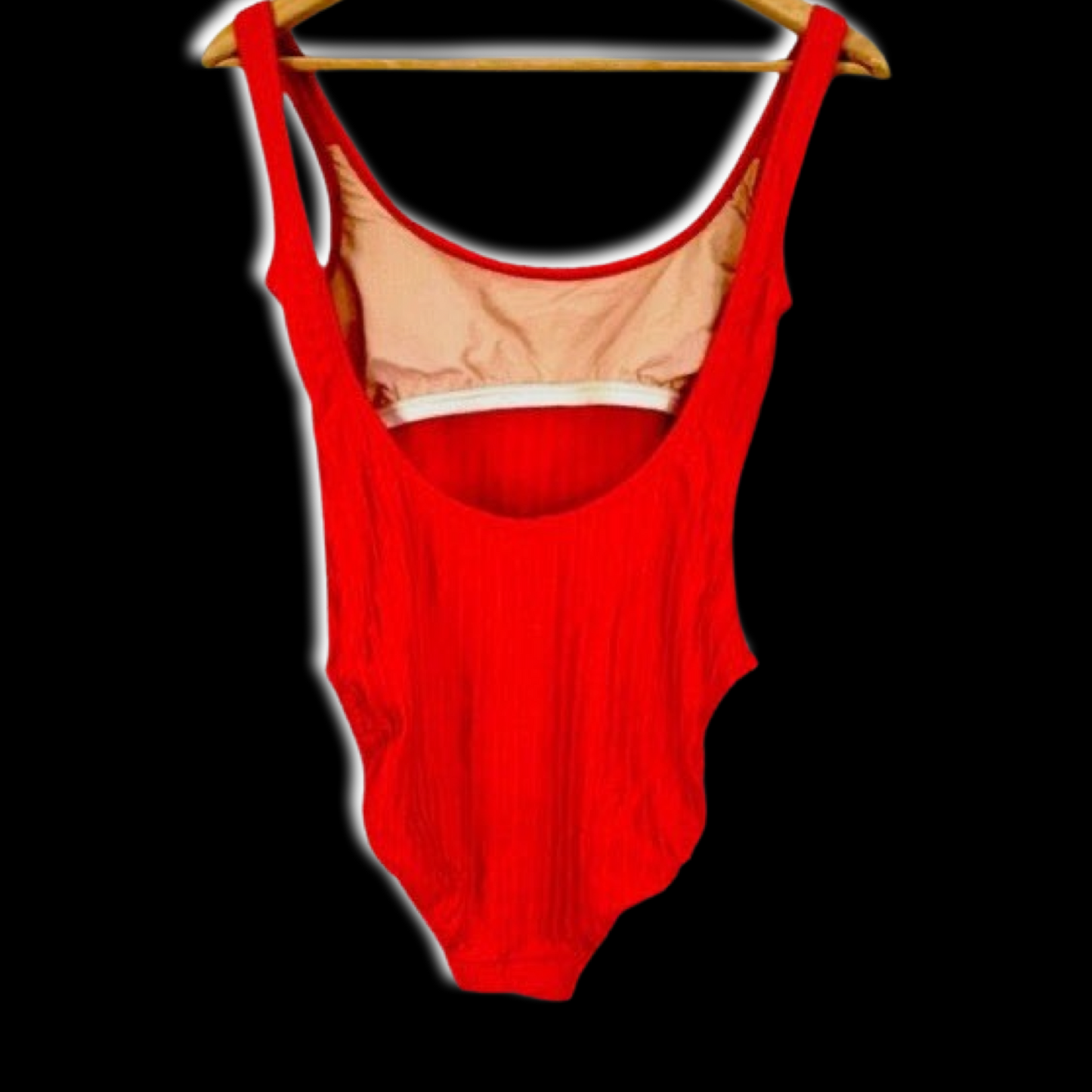 Vintage Christian Dior Insignia Red & Gold Logo Swimsuit