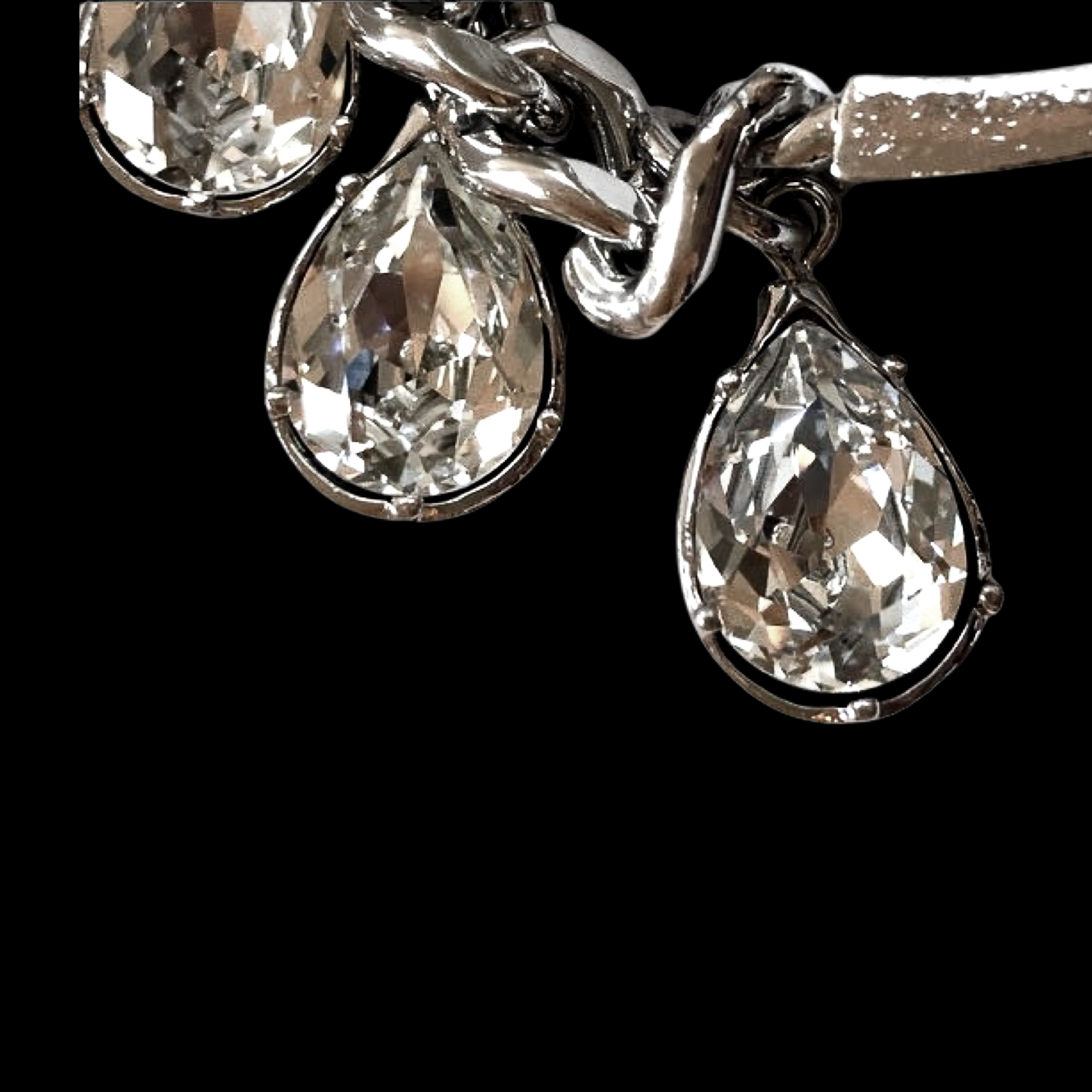 Vintage Christian Dior By John Galliano Crystal Embellished Silver Logo ID Runway Gambler Charm Bracelet