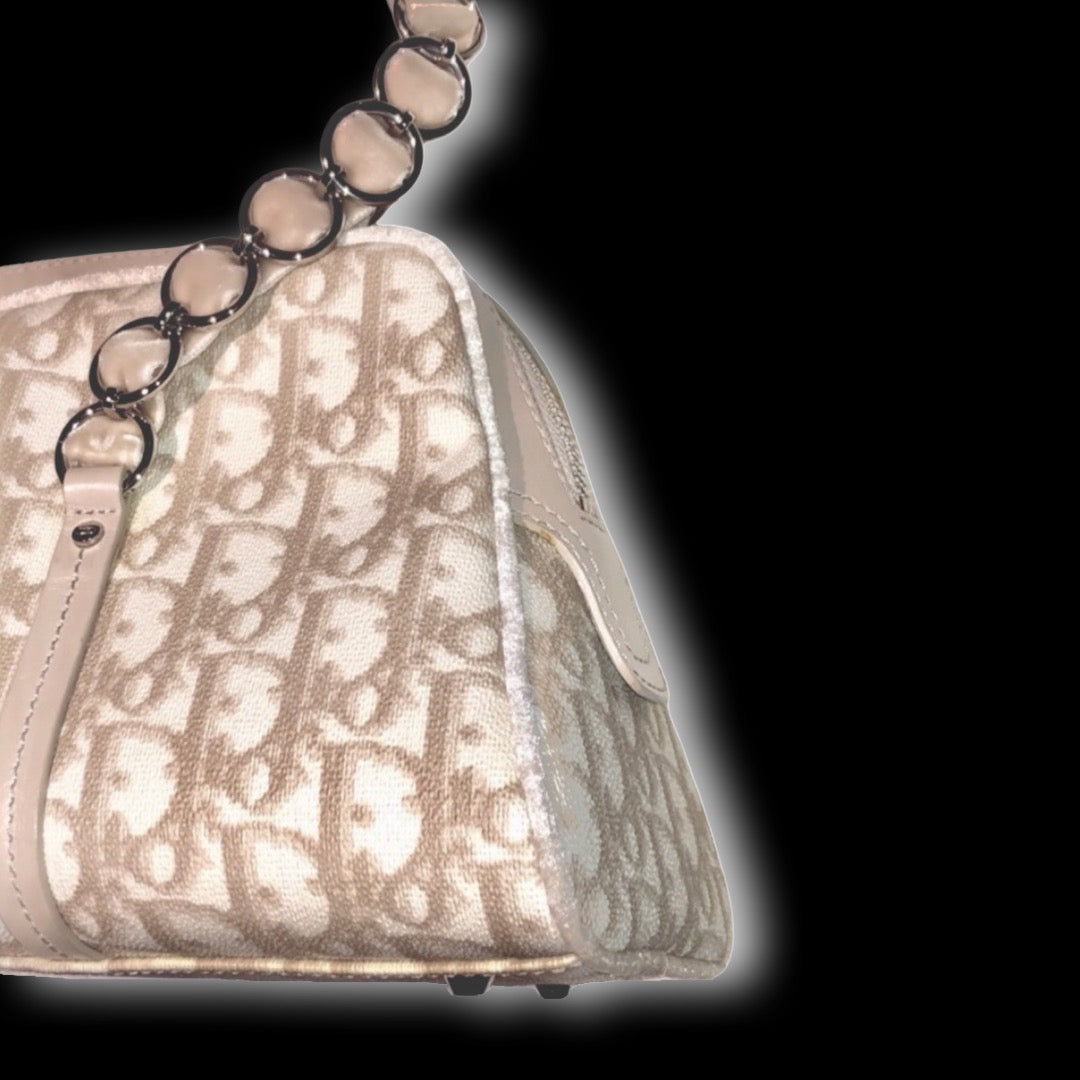 Vintage Christian Dior By John Galliano Girly Jacquard Monogram Logo Shoulder Bag