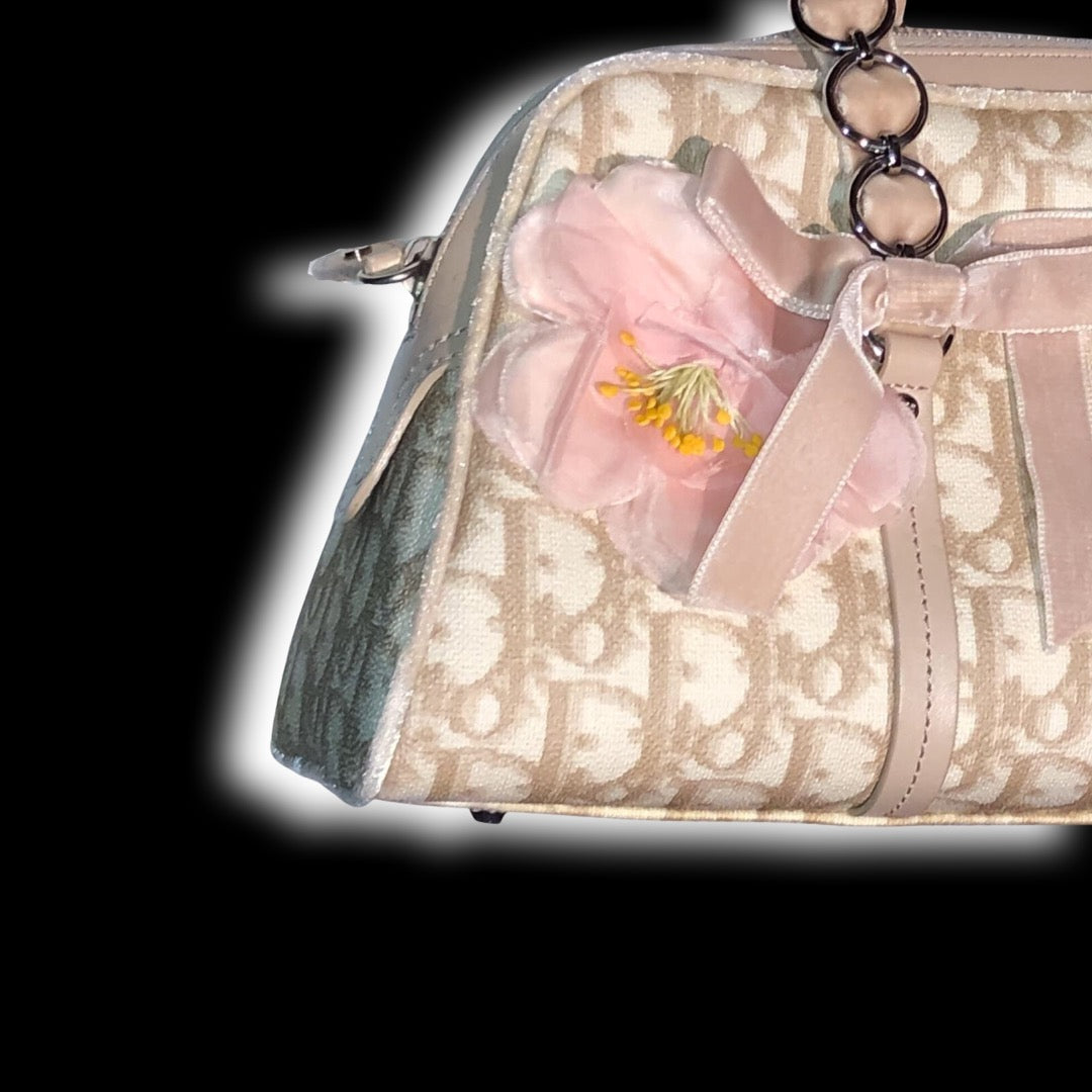Vintage Christian Dior By John Galliano Girly Jacquard Monogram Logo Shoulder Bag