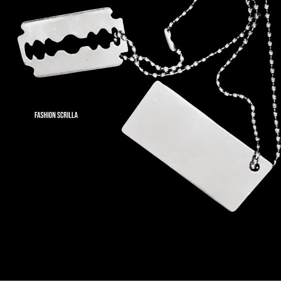 Dior Vintage John Galliano XL Silver Dog Tags Ball Chain Runway Archival Necklace