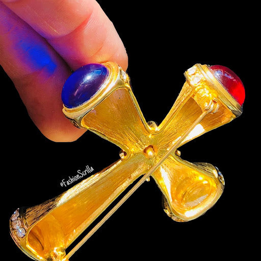 Vintage Givenchy Regal Maltese Gold Gilt Cross Brooch