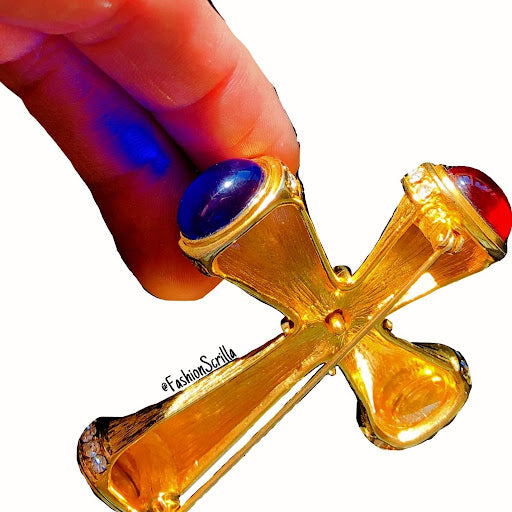 Vintage Givenchy Regal Maltese Gold Gilt Cross Brooch