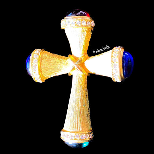 Vintage Givenchy Regal Maltese Gold Gilt Cross Brooch