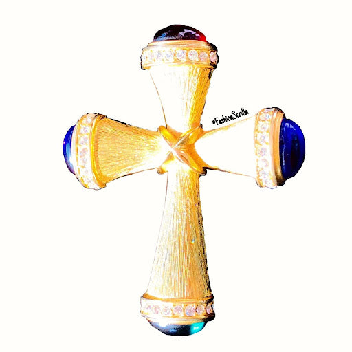 Vintage Givenchy Regal Maltese Gold Gilt Cross Brooch