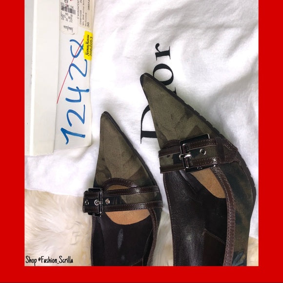 Vintage Dior John Galliano Rasta  Runway Military Street Chic Leather Stiletto Heels