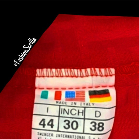 Vintage Fendi Zucca Monogram Logo High Waist Red Denim Mini Shorts