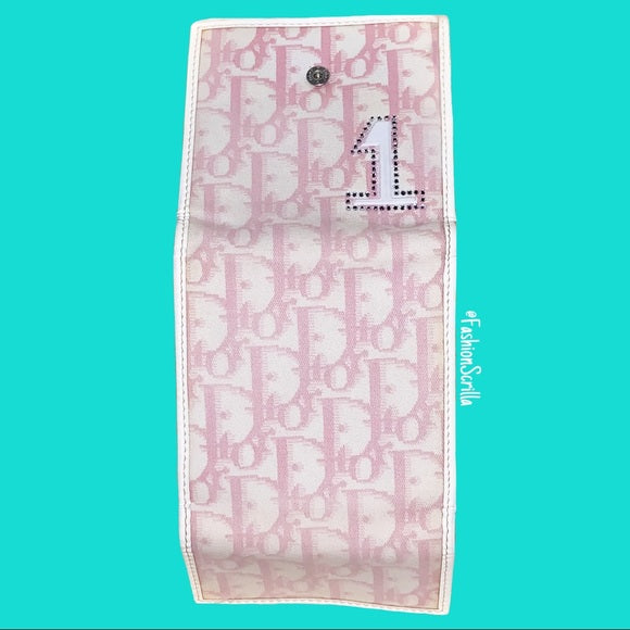 Dior By John Galliano Vintage Girly Pink Monogram Logo Wallet