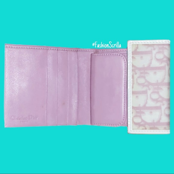 Dior By John Galliano Vintage Girly Pink Monogram Logo Wallet