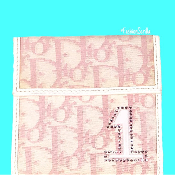 Dior By John Galliano Vintage Girly Pink Monogram Logo Wallet