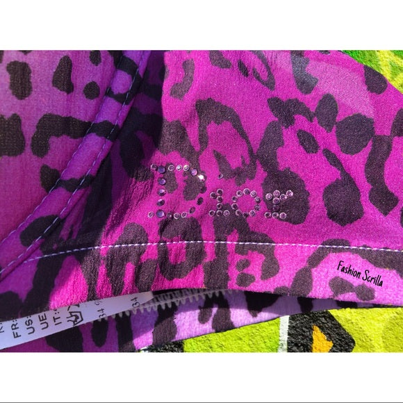 Vintage Dior By John Galliano Runway Brown Orange Nude & Black Lace Tulle Leopard Print Gambler Bra With Coordinating Panty