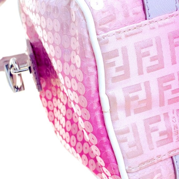 Vintage Fendi Limited Edition Pink Zucchino Sequin Mini Forever Bag