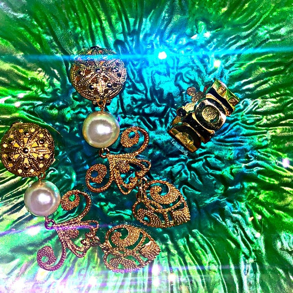 Vintage Christian Dior Spelled Out Crystal Logo Diamanté Ring