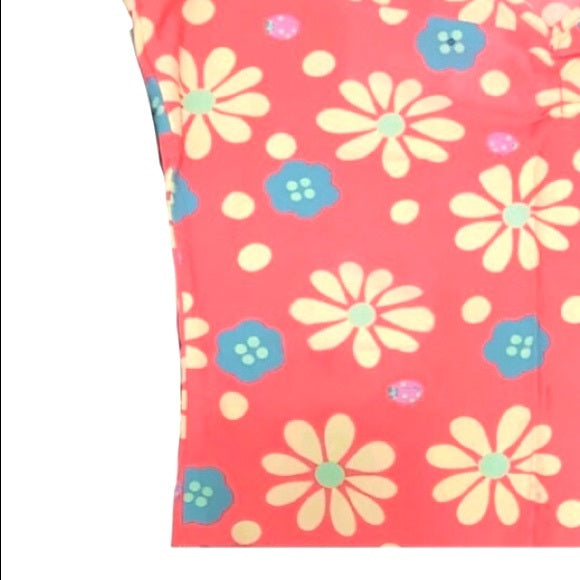 Vintage Fendi Zucca Monogram FF Logo Ladybug Pastel Daisy Floral Top Shirt