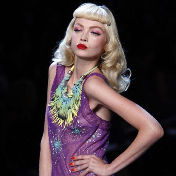 Vintage Dior By John Galliano Limited Edition Hawaiian Release Pink Purple Hawaii floral with Dice Charms Bikini Halter Top