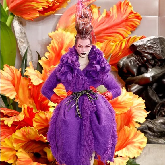 Vintage Dior By John Galliano Limited Edition Hawaiian Release Pink Purple Hawaii floral with Dice Charms Bikini Halter Top