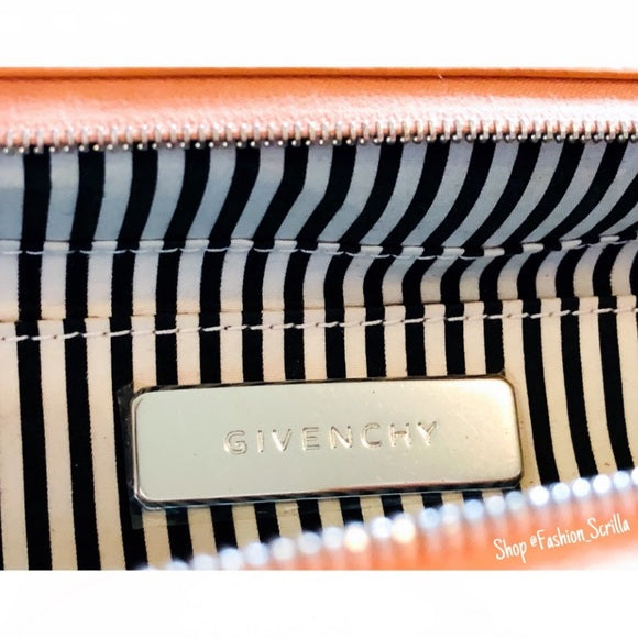 Vintage Givenchy Structured Peach Sorbet Orange Bow Tie Mini Bag