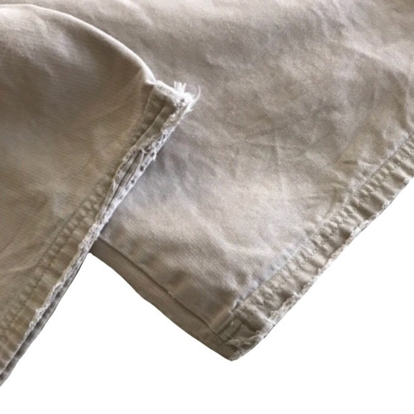 Vintage Tommy Hilfiger Embroidered Spelled Out Logo Patch Oversized Men’s Khaki Tan Denim Overall Jump Suit