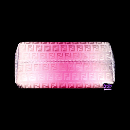 Vintage Fendi Limited Edition Pink Ombré Zucchino Mini Forever Bag