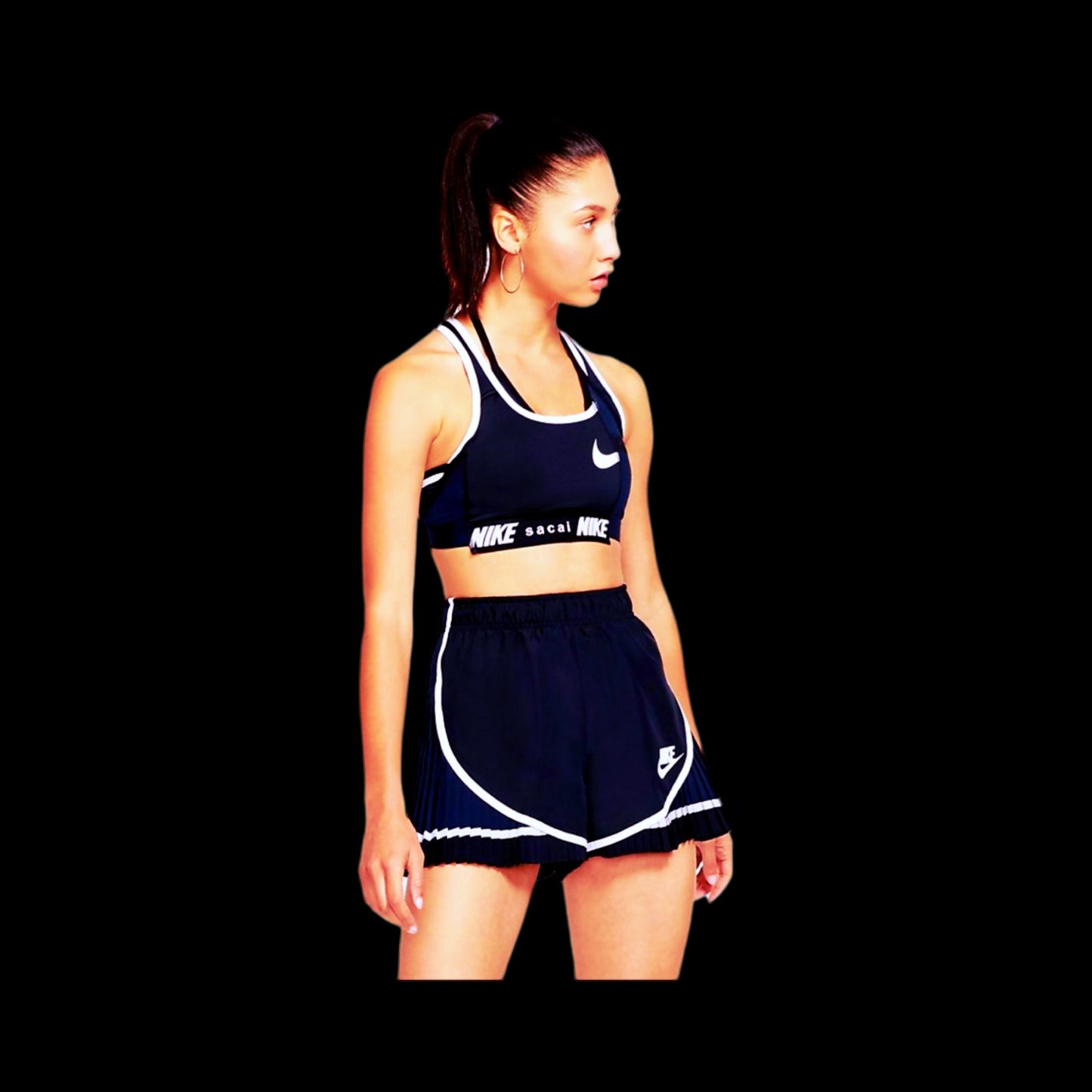 Nike x Sacai x Hybrid bra x (Black/Dark Obsidian)