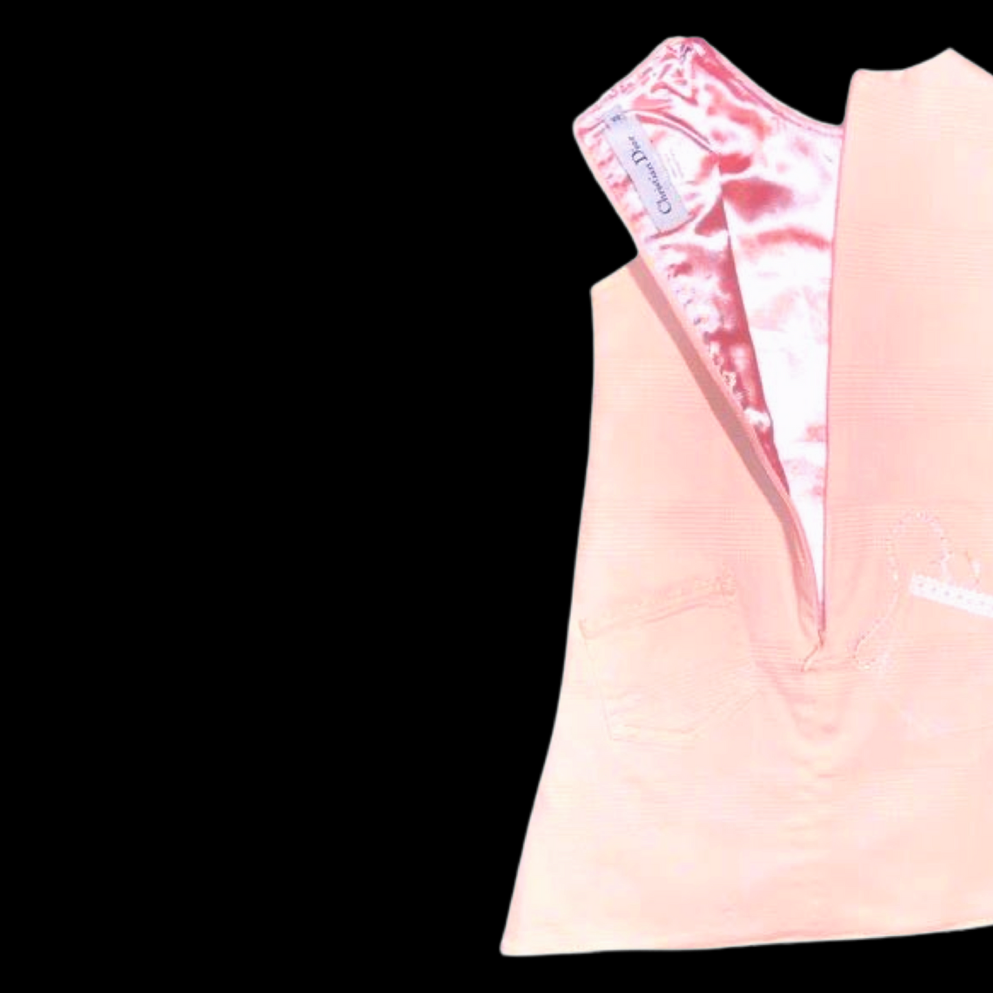 Vintage Christian Dior By John Galliano D’Trick Collection Pink Monogram Embroidered Logo Dress