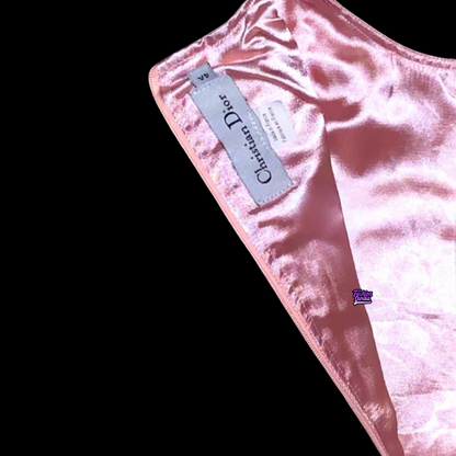 Vintage Christian Dior By John Galliano D’Trick Collection Pink Monogram Embroidered Logo Dress
