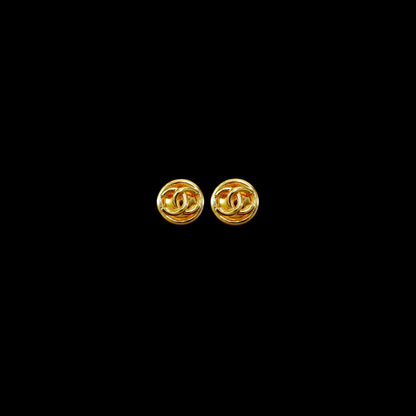 Vintage Chanel 80's Gold 'CC' Logo Clip On Earrings