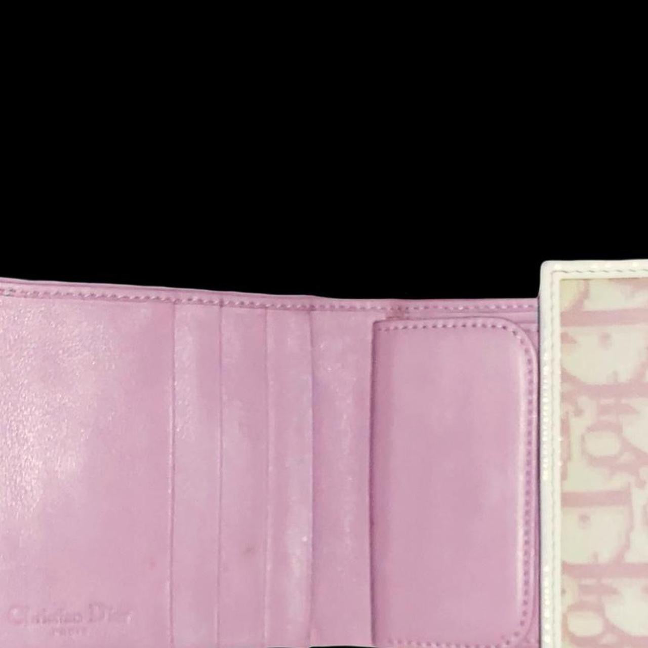 Dior By John Galliano Vintage Baby Pink and White Girly Monogram Logo Wallet