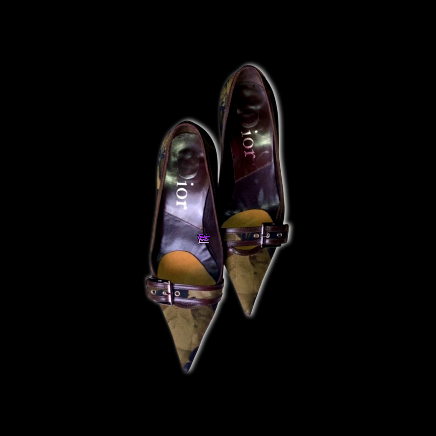 Vintage Dior John Galliano Rasta  Runway Military Street Chic Leather Stiletto Heels