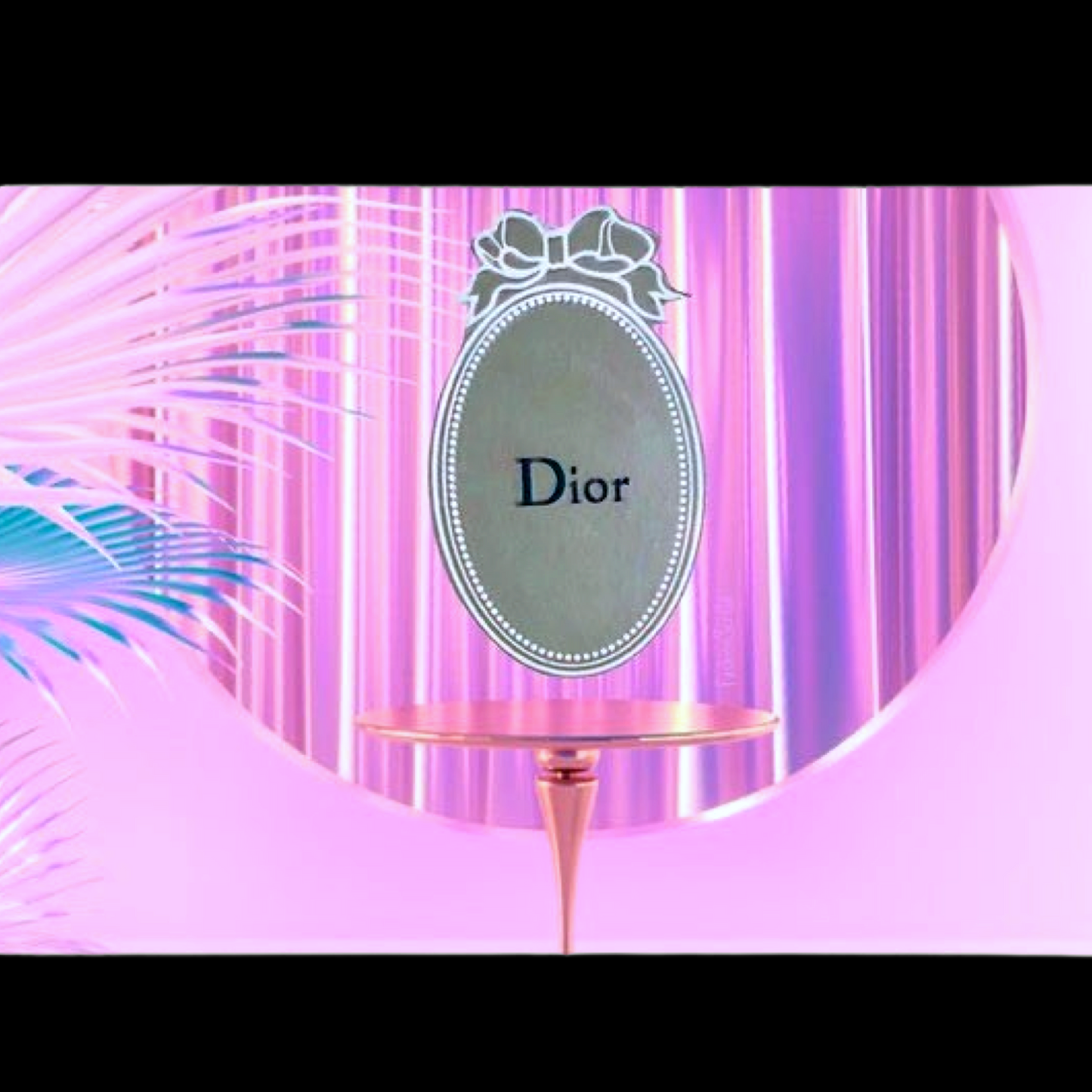 Vintage Christian Dior 'Lady Dior'  Inspirations Parisiennes Mirror with ribbon detail
