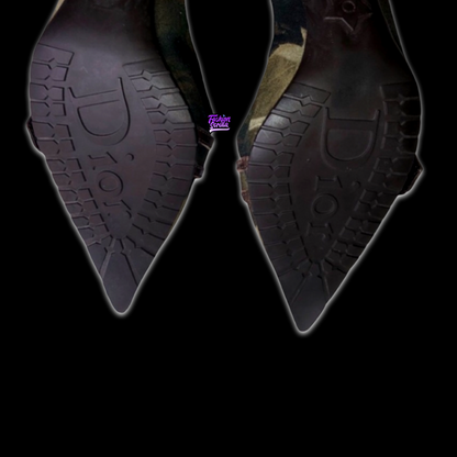 Vintage Dior John Galliano Rasta  Runway Military Street Chic Leather Stiletto Heels