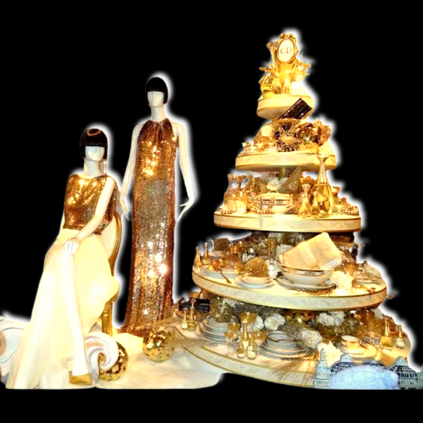 Vintage Christian Dior 'Lady Dior'  Inspirations Parisiennes Mirror with ribbon detail